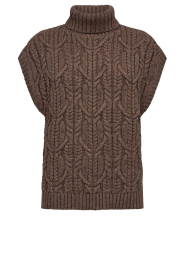 Co'Couture |  Oversized spencer with turtleneck Row | brown | Picture 1
