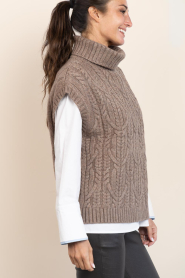 Co'Couture |  Oversized spencer with turtleneck Row | brown | Picture 6