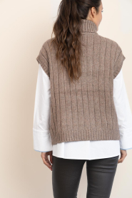 Co'Couture |  Oversized spencer with turtleneck Row | brown | Picture 7