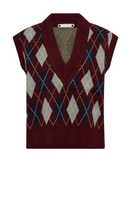 Co'Couture |  Checkered spencer Row | burgundy | Picture 1