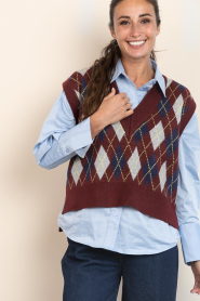 Co'Couture |  Checkered spencer Row | burgundy | Picture 4