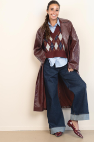 Co'Couture |  Checkered spencer Row | burgundy | Picture 3