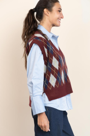Co'Couture |  Checkered spencer Row | burgundy | Picture 6