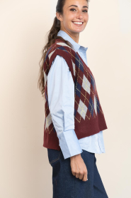 Co'Couture |  Checkered spencer Row | burgundy | Picture 7