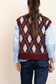 Co'Couture |  Checkered spencer Row | burgundy | Picture 8