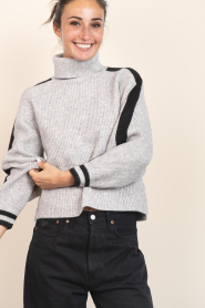 Co'Couture |  Soft sweater with turtleneck Row | grey | Picture 5