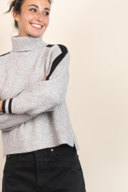 Co'Couture |  Soft sweater with turtleneck Row | grey | Picture 6