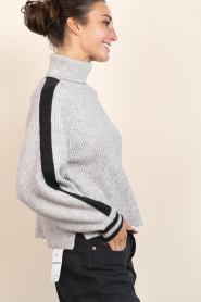 Co'Couture |  Soft sweater with turtleneck Row | grey | Picture 8