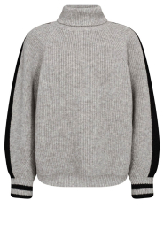 Co'Couture |  Soft sweater with turtleneck Row | grey