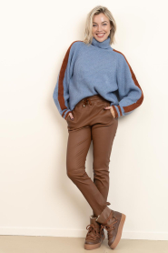 Co'Couture |  Soft sweater with turtleneck Row | blue | Picture 3
