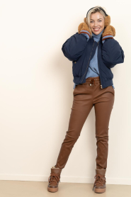 Co'Couture |  Soft sweater with turtleneck Row | blue | Picture 4