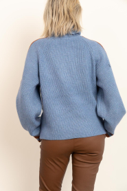 Co'Couture |  Soft sweater with turtleneck Row | blue | Picture 9