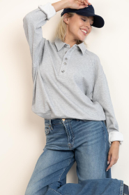 Co'Couture |  Sweater with buttons Dengi | grey | Picture 4