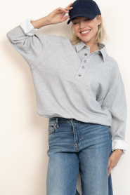 Co'Couture |  Sweater with buttons Dengi | grey | Picture 5