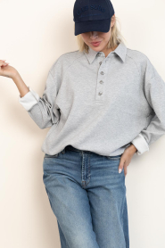 Co'Couture |  Sweater with buttons Dengi | grey | Picture 6