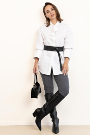 Co'Couture :  Leather belt Tonya | black - img6