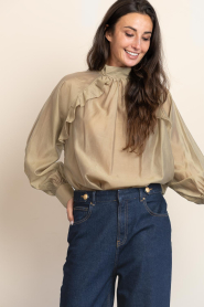 Second Female |  Lyocell top with ruffles Kannika | beige | Picture 5