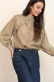 Second Female |  Lyocell top with ruffles Kannika | beige | Picture 4