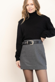 Second Female |  Lined wool mix mini skirt Milea | grey | Picture 5
