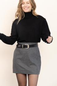 Second Female |  Lined wool mix mini skirt Milea | grey | Picture 6
