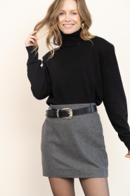 Second Female |  Lined wool mix mini skirt Milea | grey | Picture 2