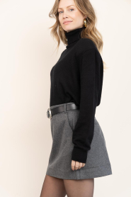 Second Female |  Lined wool mix mini skirt Milea | grey | Picture 7
