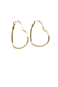 Little Soho |  Heart earrings Heart Hoop Small | gold | Picture 1