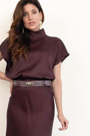 Little Soho :  Leather belt Mandy | burgundy - img3