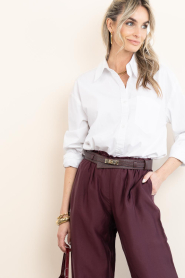 Little Soho :  Leather belt Mandy | burgundy - img2