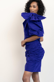 Dante6 |  One shoulder dress with bow Tami | blue | Picture 6