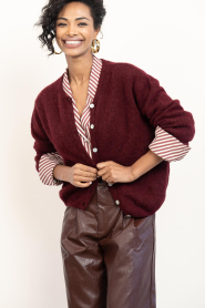 American Vintage |  Alpaca cardigan Vitow | burgundy | Picture 2