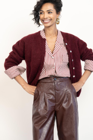 American Vintage |  Alpaca cardigan Vitow | burgundy | Picture 4