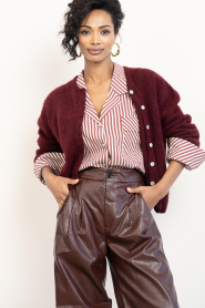 American Vintage |  Alpaca cardigan Vitow | burgundy | Picture 5