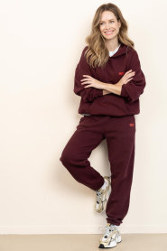American Vintage |  Soft fleece hoodie Izubird | burgundy | Picture 2