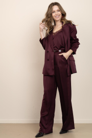 Dante6 |  Shiny top with lace Ipso | burgundy | Picture 3