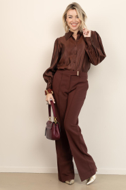 Aaiko |  Trousers with pleats Chantalle | brown | Picture 2