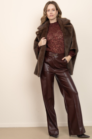 Aaiko |  Faux leather trousers Sonja | brown | Picture 3