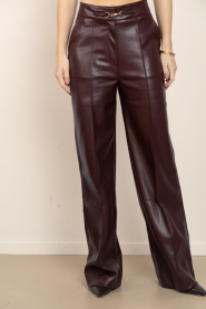 Aaiko |  Faux leather trousers Sonja | brown | Picture 4