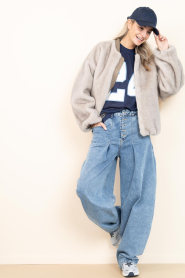 Alter Ego :  Reversible mink bomber jacket Pearl | natural - img3