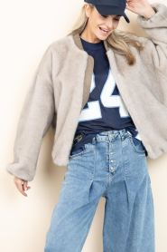 Alter Ego :  Reversible mink bomber jacket Pearl | natural - img5