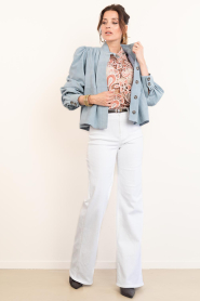 Ibana :  Suede top/jacket with puffed sleeves Taimia | blue - img3