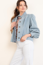 Ibana :  Suede top/jacket with puffed sleeves Taimia | blue - img5