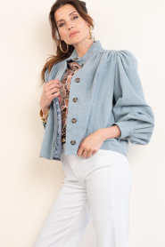 Ibana :  Suede top/jacket with puffed sleeves Taimia | blue - img6