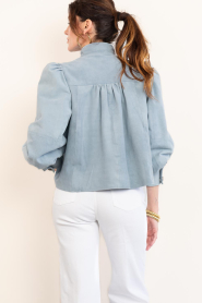 Ibana :  Suede top/jacket with puffed sleeves Taimia | blue - img9