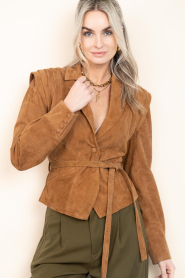 Ibana |  Suède jacket/waistcoat with belt Joyce | camel | Picture 5