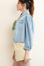 Ibana |  Denim blouse with puffed sleeves Trania | blue | Picture 7