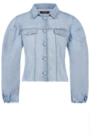 Ibana |  Denim blouse with puffed sleeves Trania | blue