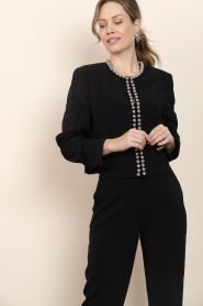 Dante6 |  Jacket with silver colored pearls Virgo | black | Picture 6