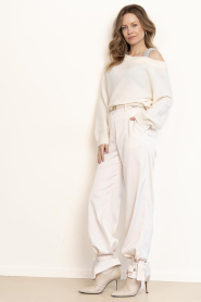 Dante6 |  Satin trousers with buttons Harron | natural | Picture 2
