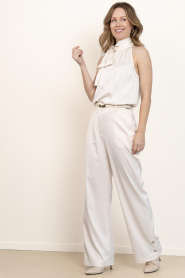 Dante6 |  Satin trousers with buttons Harron | natural | Picture 3